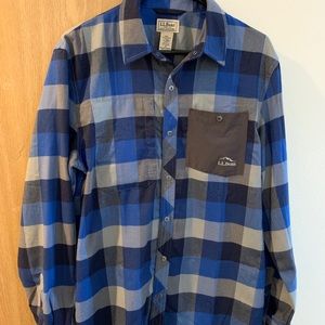 LL bean trail tech flannel button up shirt